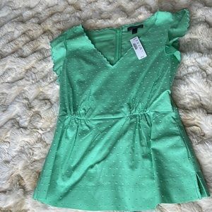 NWT {J Crew} Swiss Dot Peplum Top
